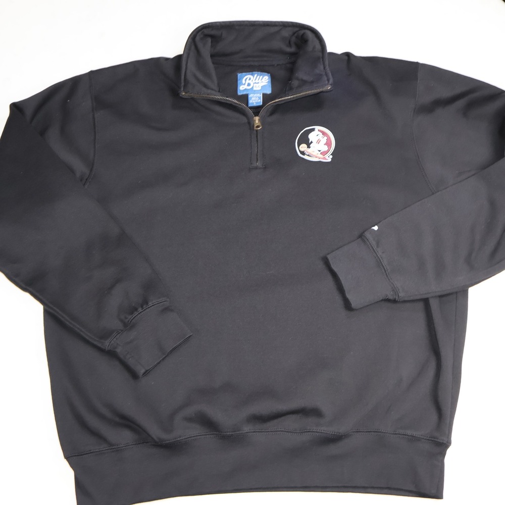 Blue 84 Florida State FSU Seminoles Mens Black Quarter Zip Sweatshirt L - Picture 2 of 8